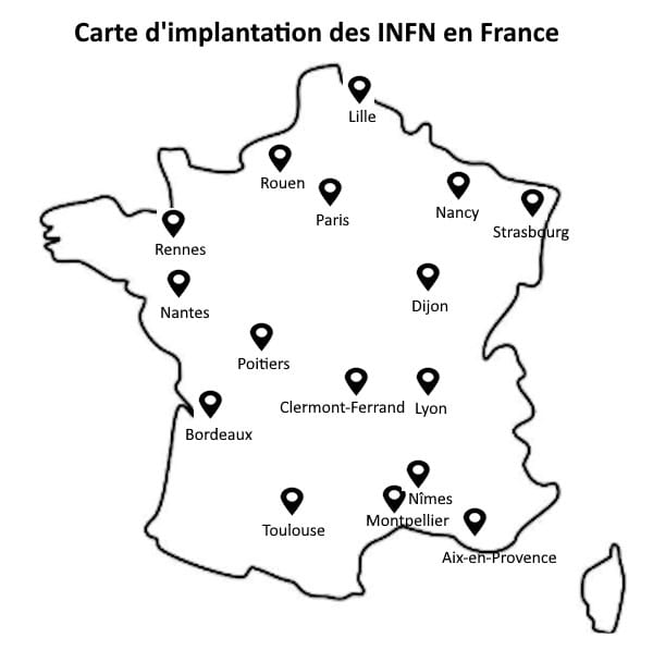 carte des INFN France